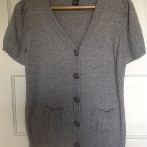 Larry Levine Short Sleeve Cardigan Sweater